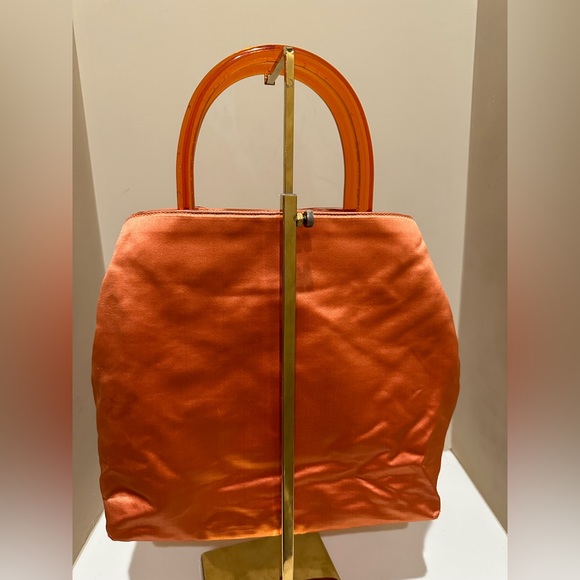 Prada Raso (Orange) Plex Tote w/card - Picture 6 of 16